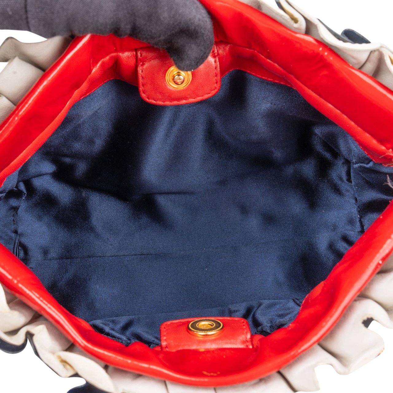 Miu Miu Miu Miu Tricolor Flower Patent Leather Handbag Divers