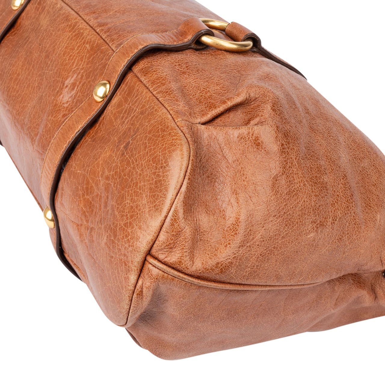 Miu Miu Miu Miu Brown Leather City Handbag Bruin