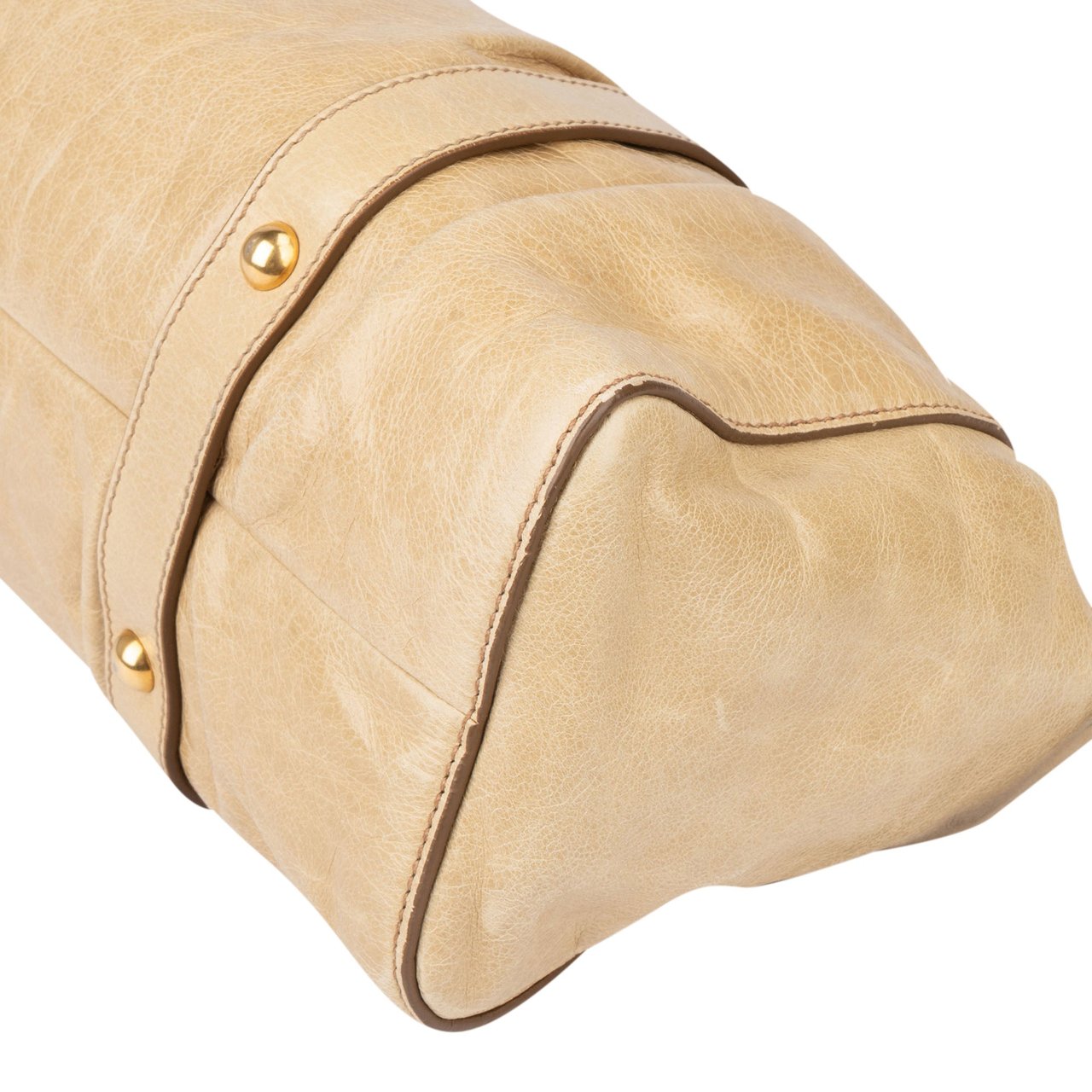 Miu Miu Miu Miu Classic Leather City Handbag Beige