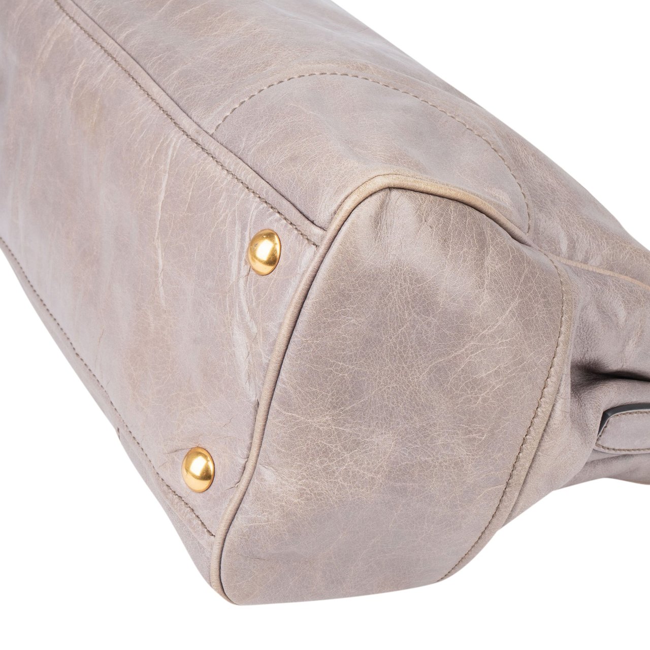 Miu Miu Miu Miu Grey Leather City Handbag Donkergrijs