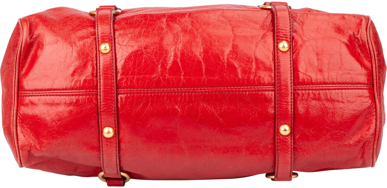 Miu Miu Miu Miu Classic Leather City Handbag Rood