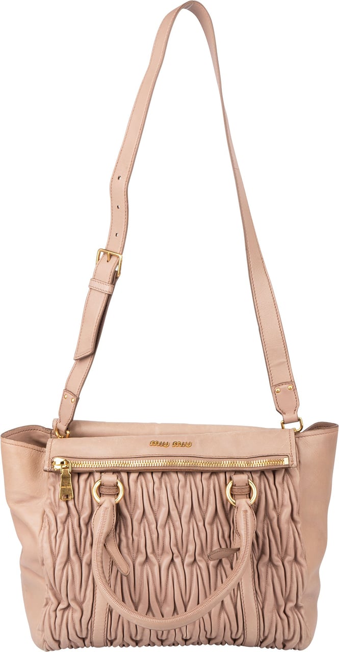 Miu Miu Miu Miu Quilted Leather City Handbag Rood