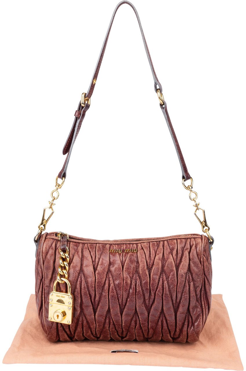 Miu Miu Miu Miu Quilted Leather Padlock Shoulder Bag Divers