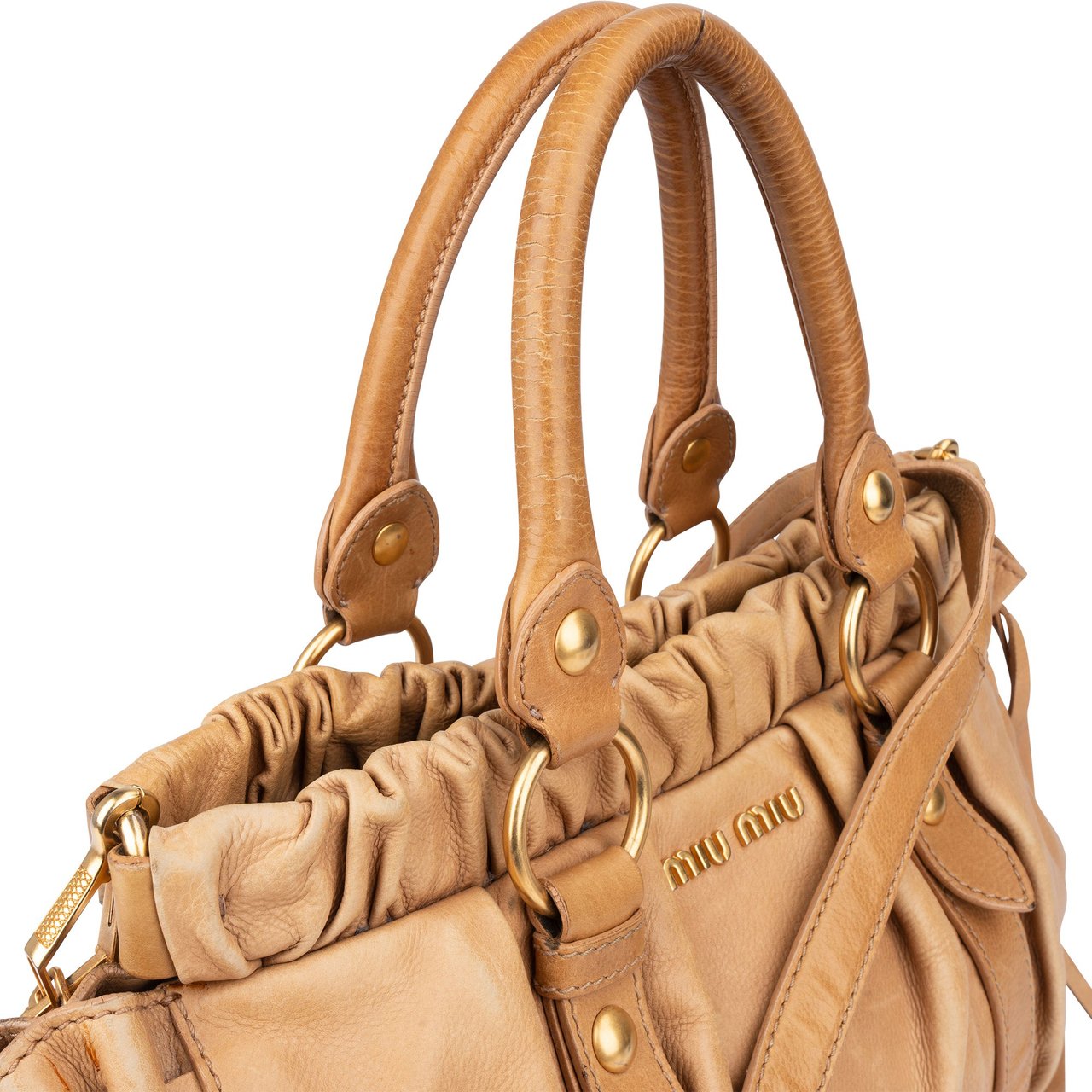 Miu Miu Miu Miu Classic Leather Handbag Beige