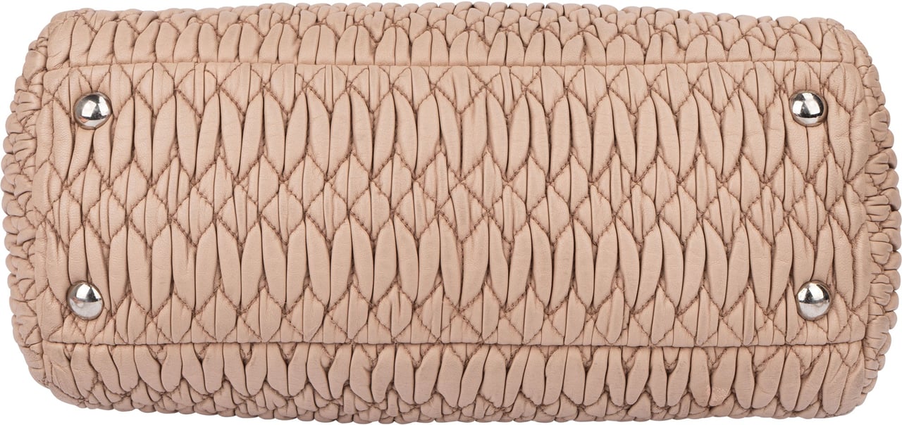 Miu Miu Quilted Leather Crystal Handbag Roze