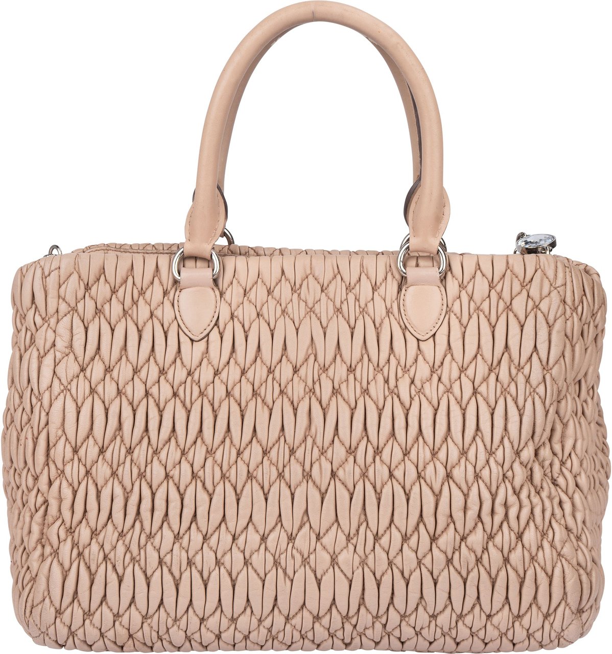 Miu Miu Quilted Leather Crystal Handbag Roze