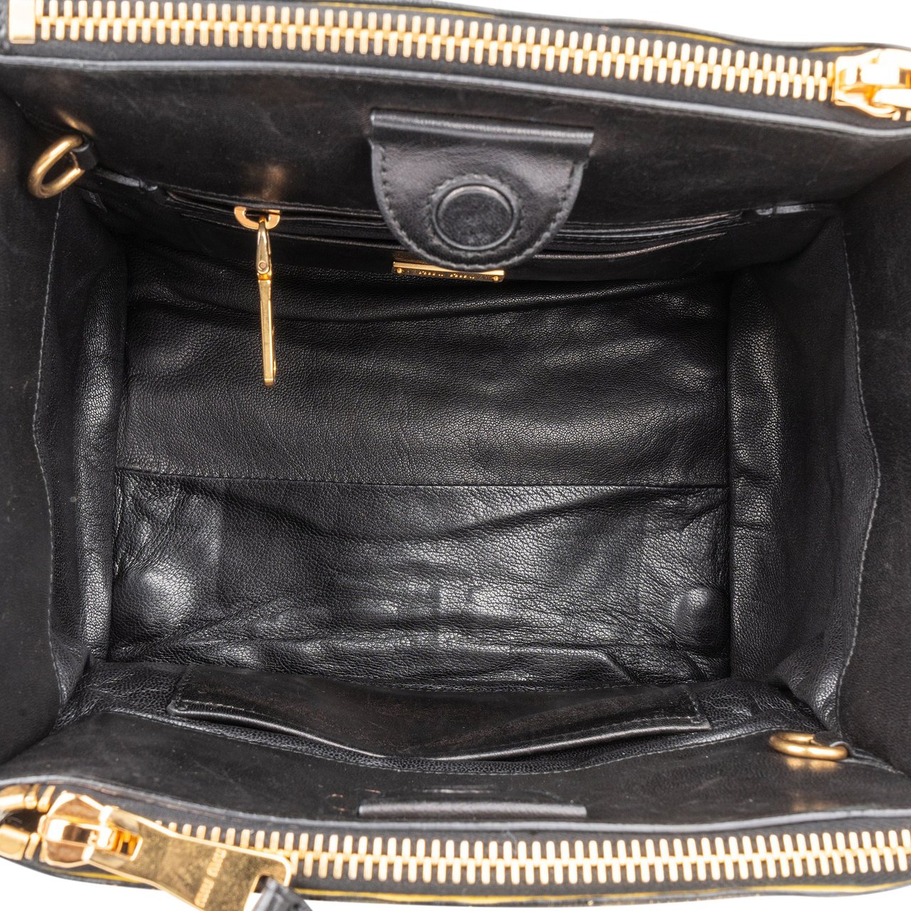 Miu Miu Miu Miu Quilted Leather Motocross Handbag Geel