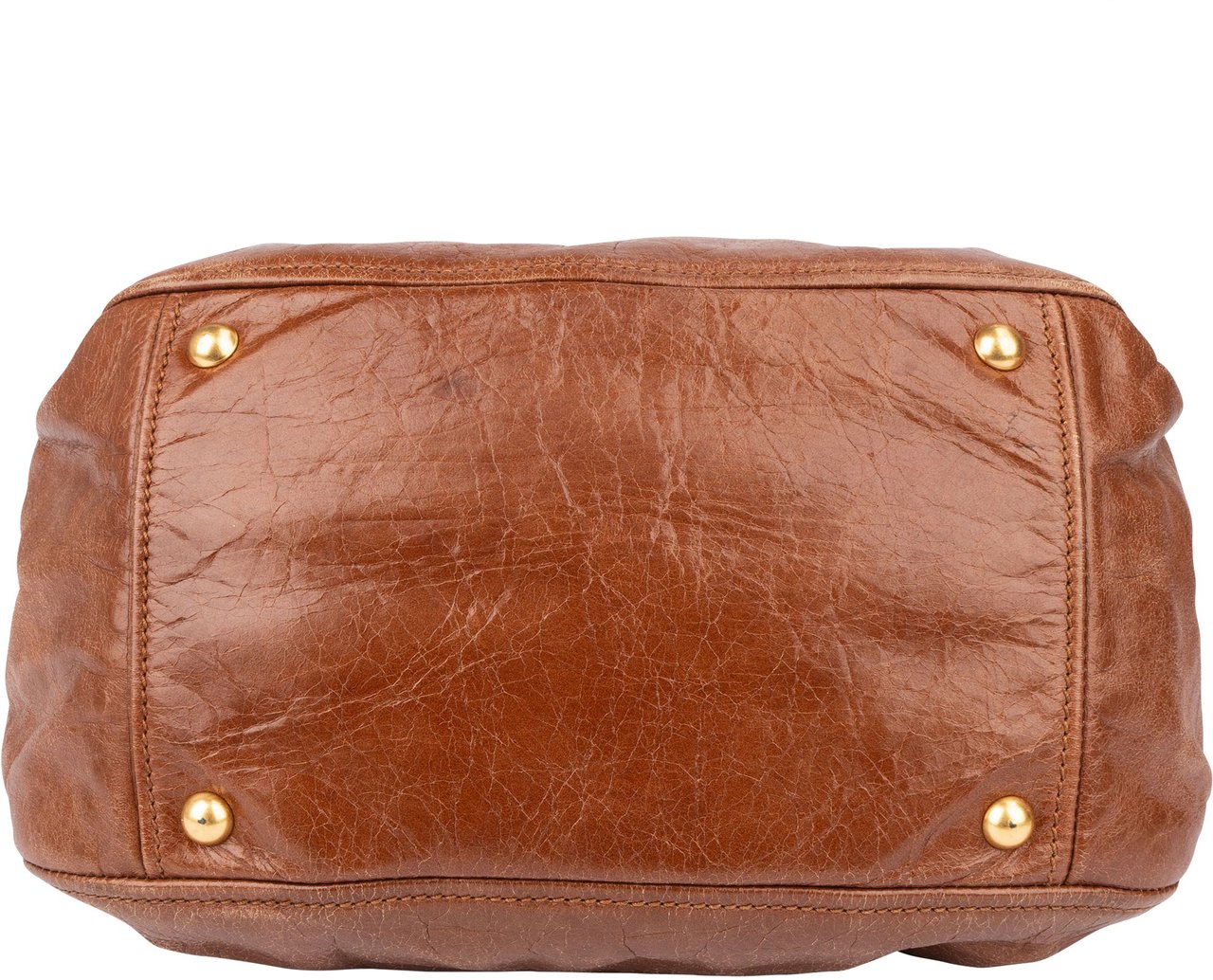 Miu Miu Miu Miu Leather City Handbag Bruin