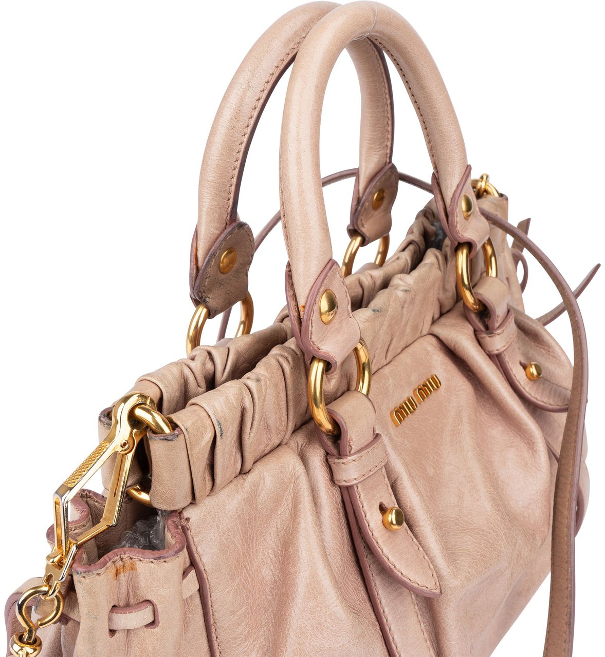 Miu Miu Miu Miu Leather City Handbag Rood