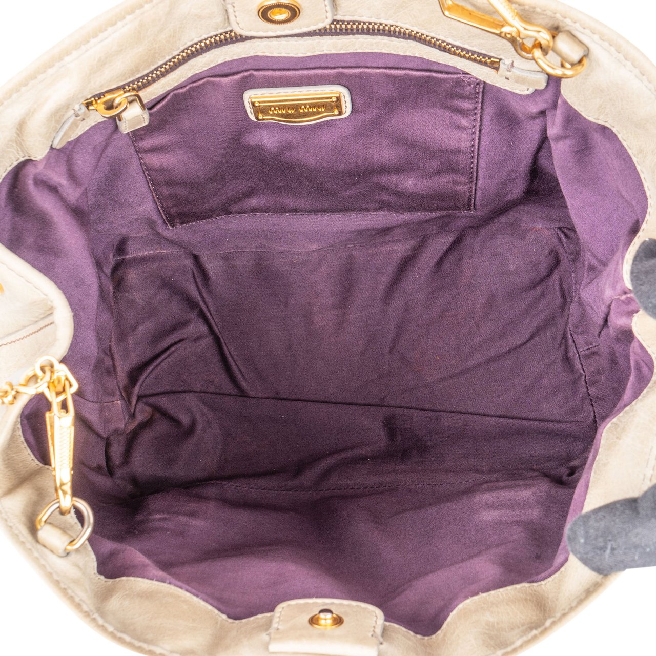 Miu Miu Miu Miu Classic Leather City Handbag Groen