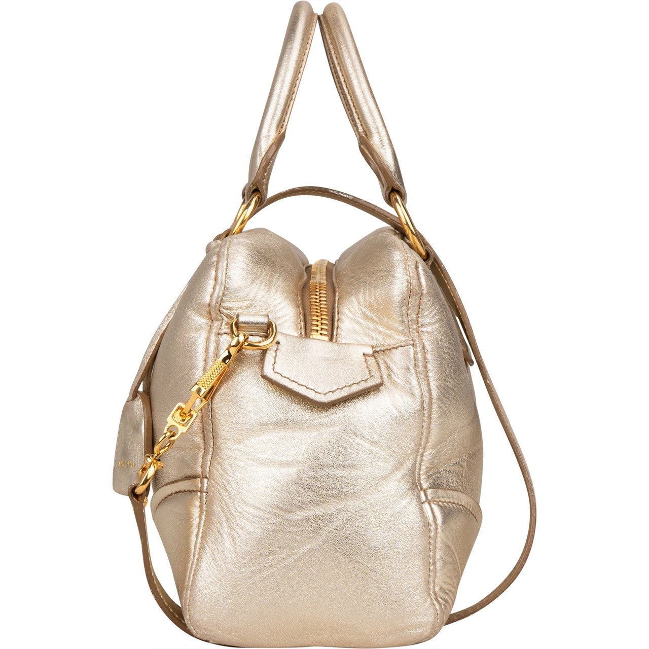 Miu Miu Miu Miu Golden Soft Leather City Handbag Goud