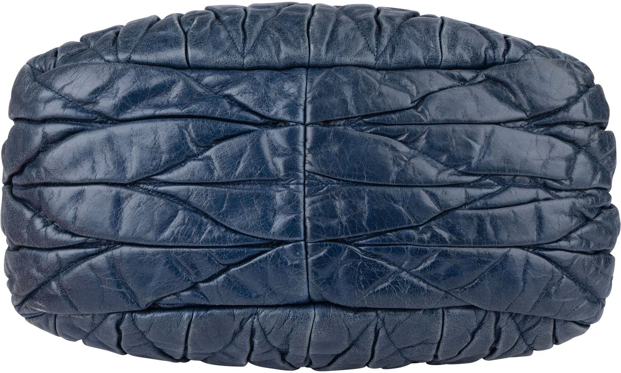 Miu Miu Miu Miu Quilted Leather City Handbag Blauw