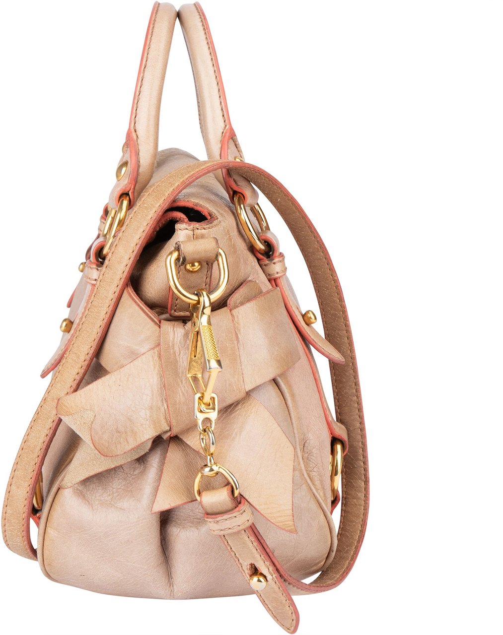 Miu Miu Pink Leather City Handbag Roze