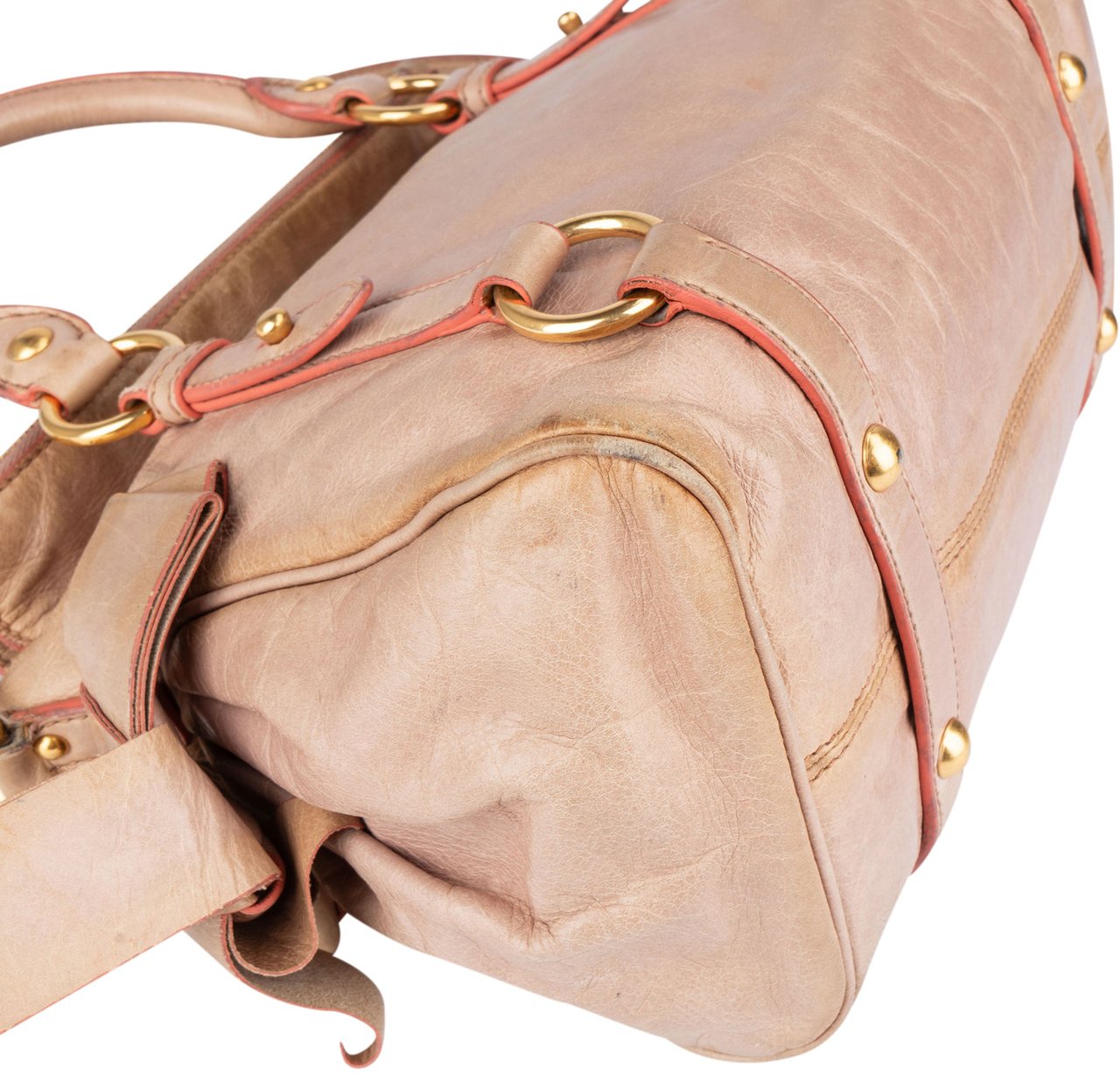Miu Miu Pink Leather City Handbag Roze