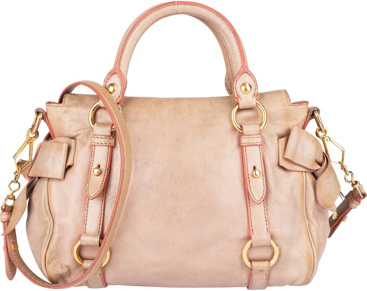 Miu Miu Pink Leather City Handbag Roze