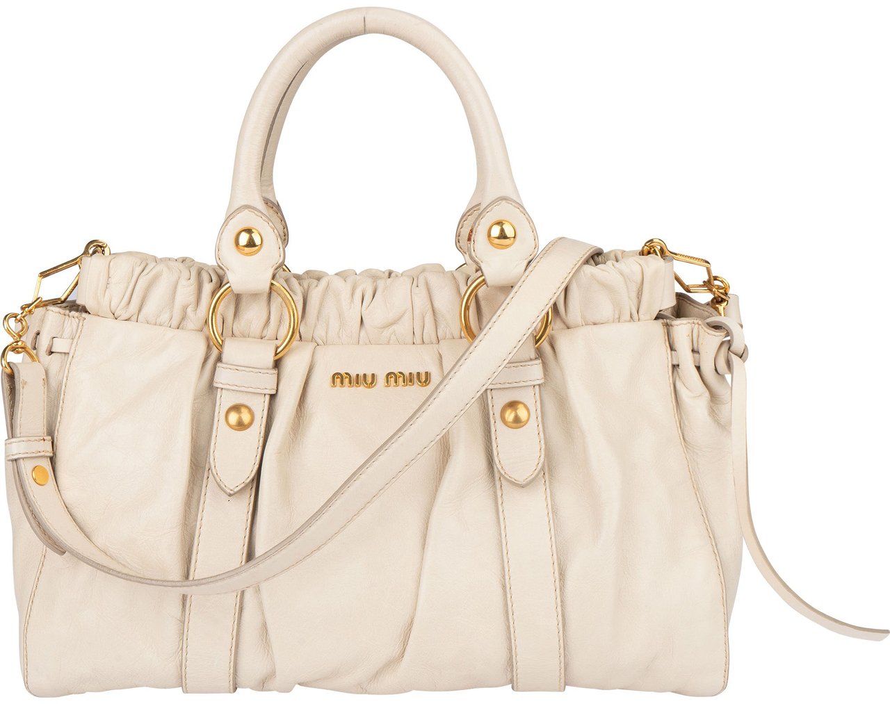 Miu Miu Miu Miu Leather City Handbag Wit