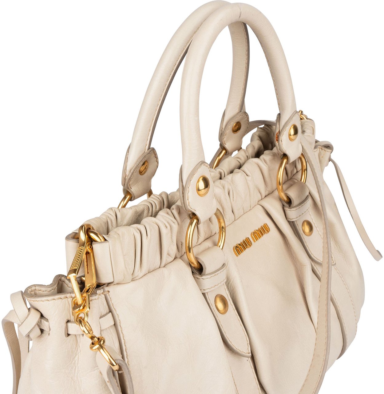 Miu Miu Miu Miu Leather City Handbag Wit