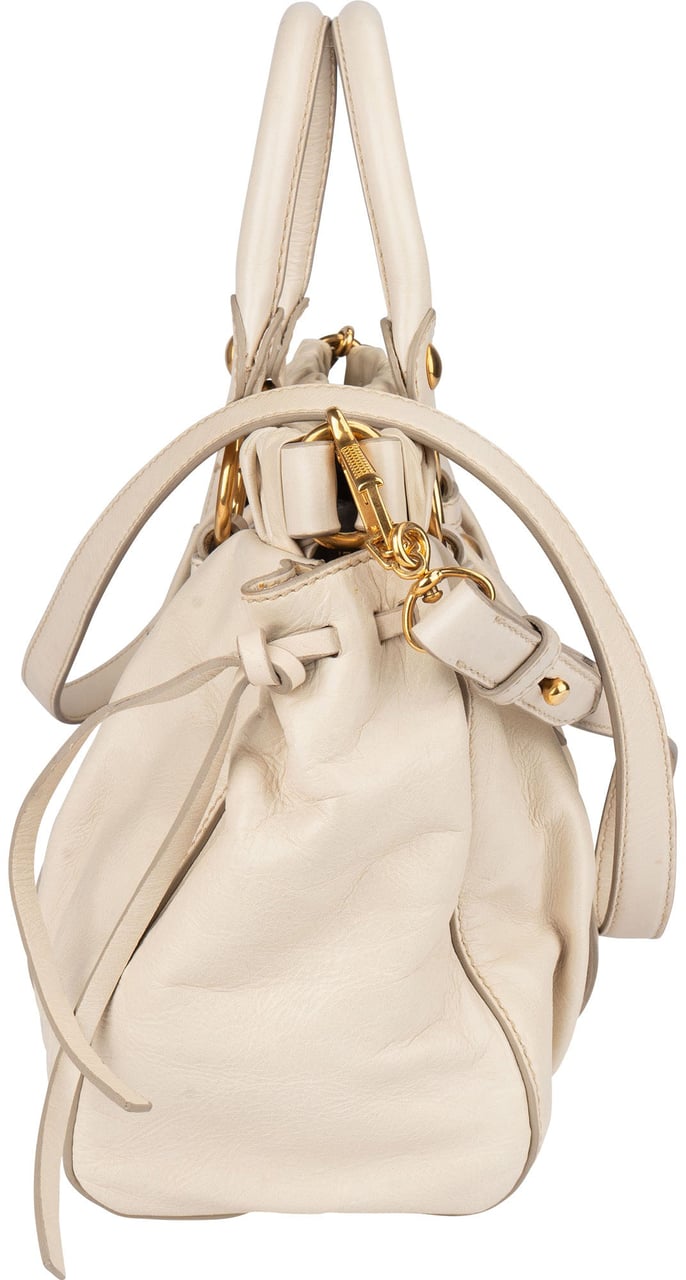 Miu Miu Miu Miu Leather City Handbag Wit