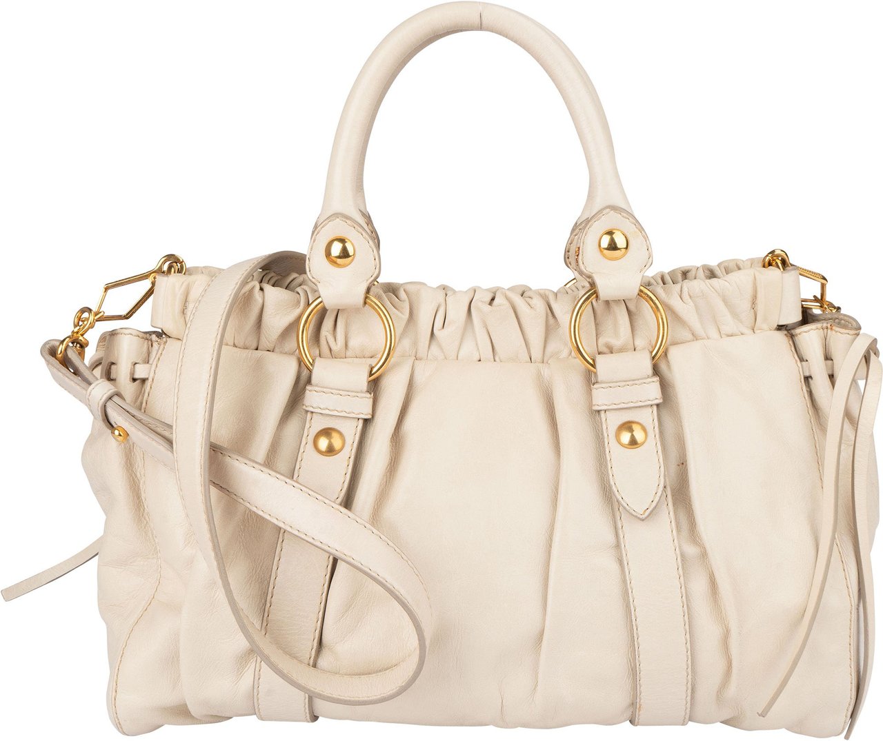 Miu Miu Miu Miu Leather City Handbag Wit