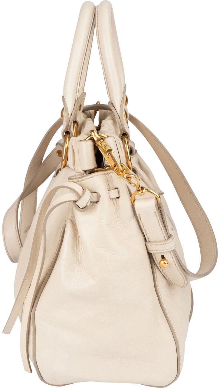 Miu Miu Miu Miu Leather City Handbag Wit