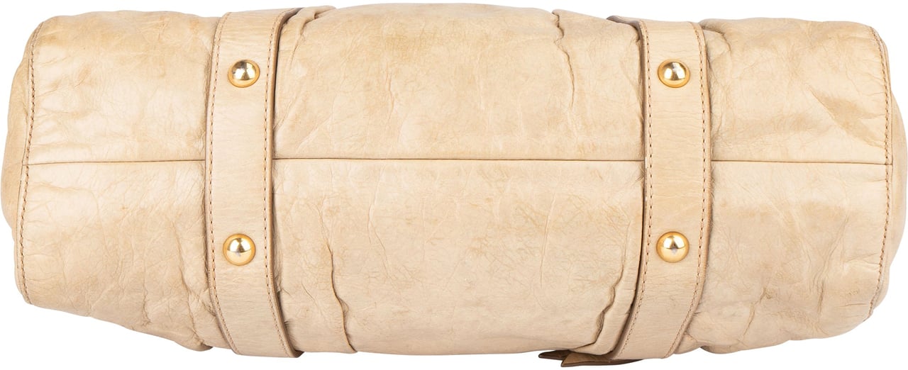 Miu Miu Miu Miu Leather City Handbag Beige