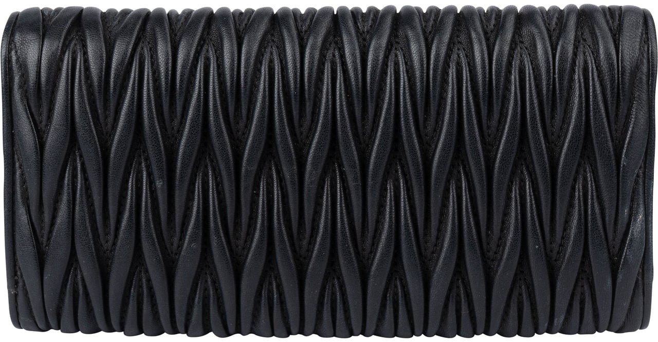 Miu Miu Miu Miu Quilted Leather Wallet Zwart