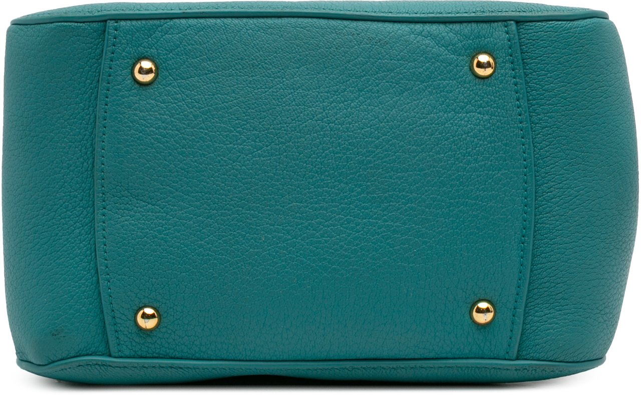 Miu Miu Goatskin Madras Satchel Blauw