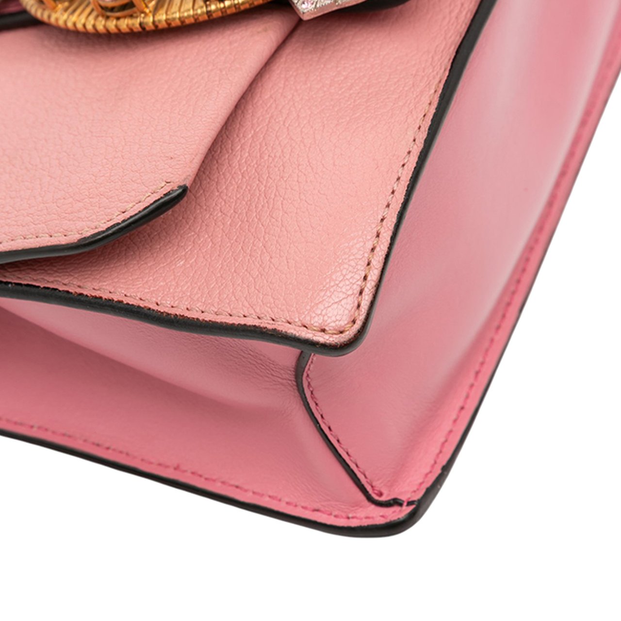 Miu Miu Goatskin Madras Soft Calf Crystal Embellished Crossbody Roze