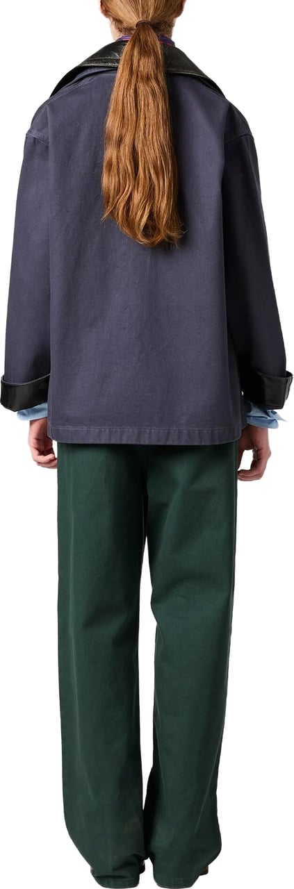 Miu Miu Blue Boxy Multitude Pockets Jacket Blauw