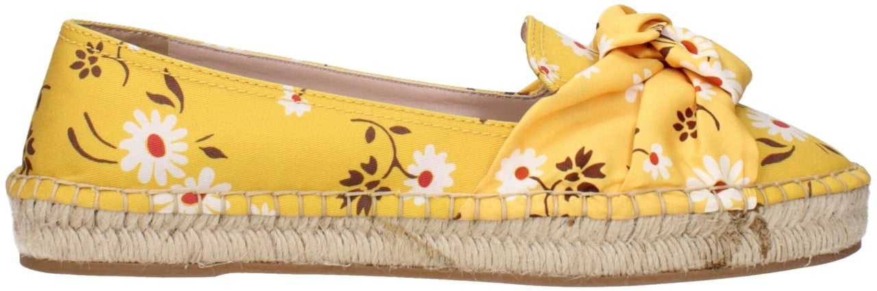 Miu Miu Yellow Fabric Espadrilles Geel