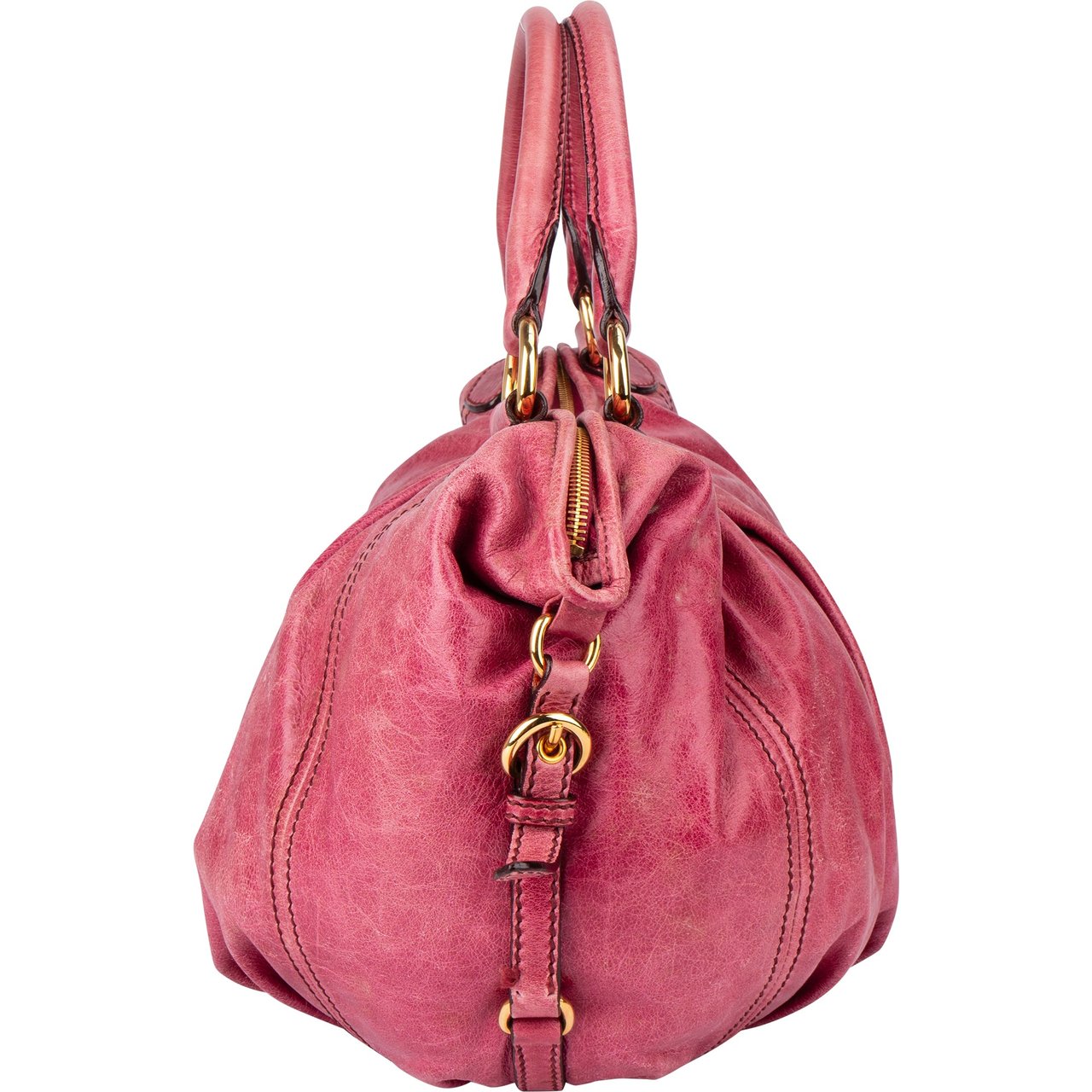 Miu Miu Miu Miu Pink Leather City Handbag Roze