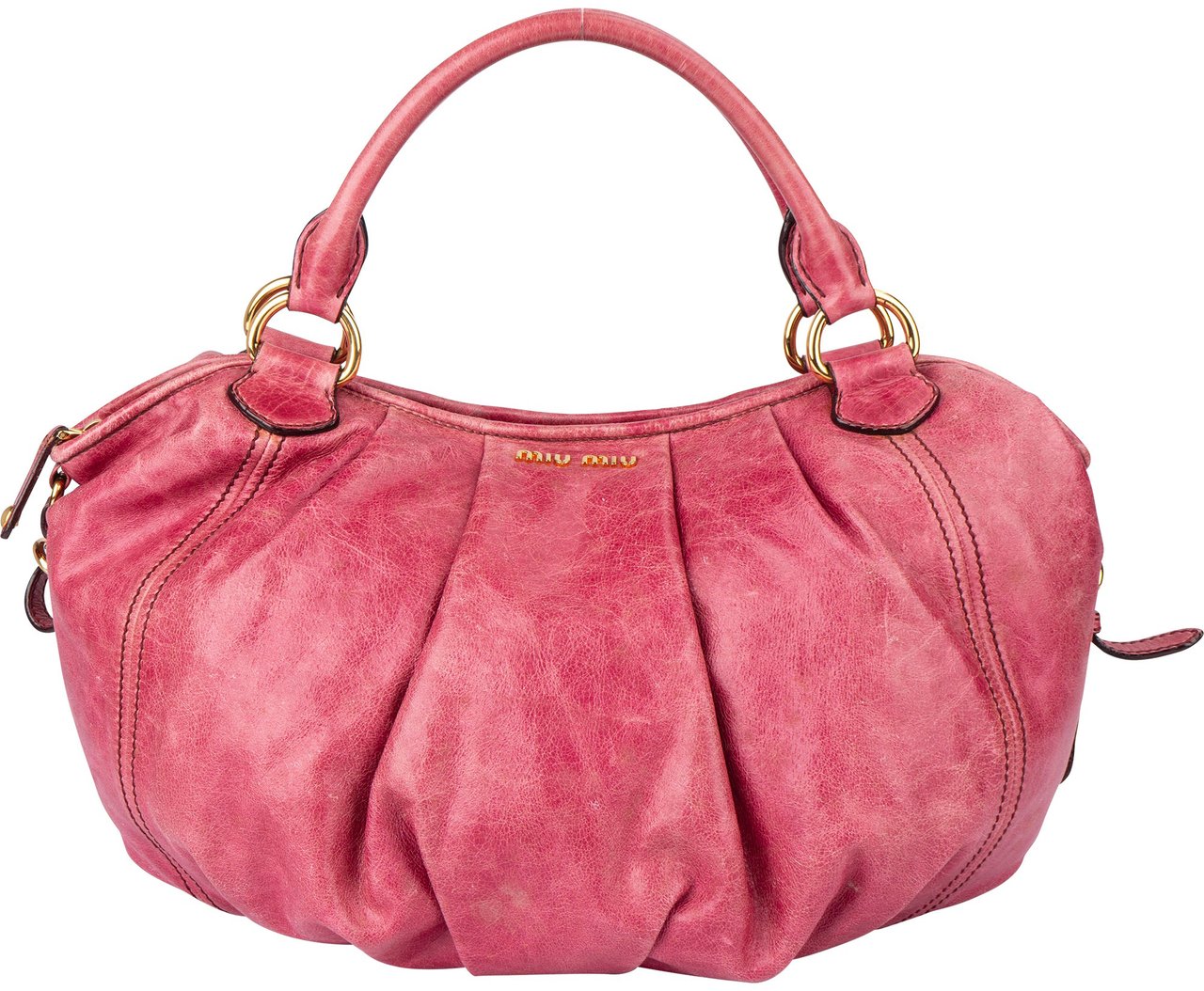 Miu Miu Miu Miu Pink Leather City Handbag Roze