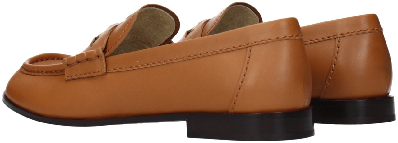 Miu Miu Brown Leather Slip-On Loafers Bruin