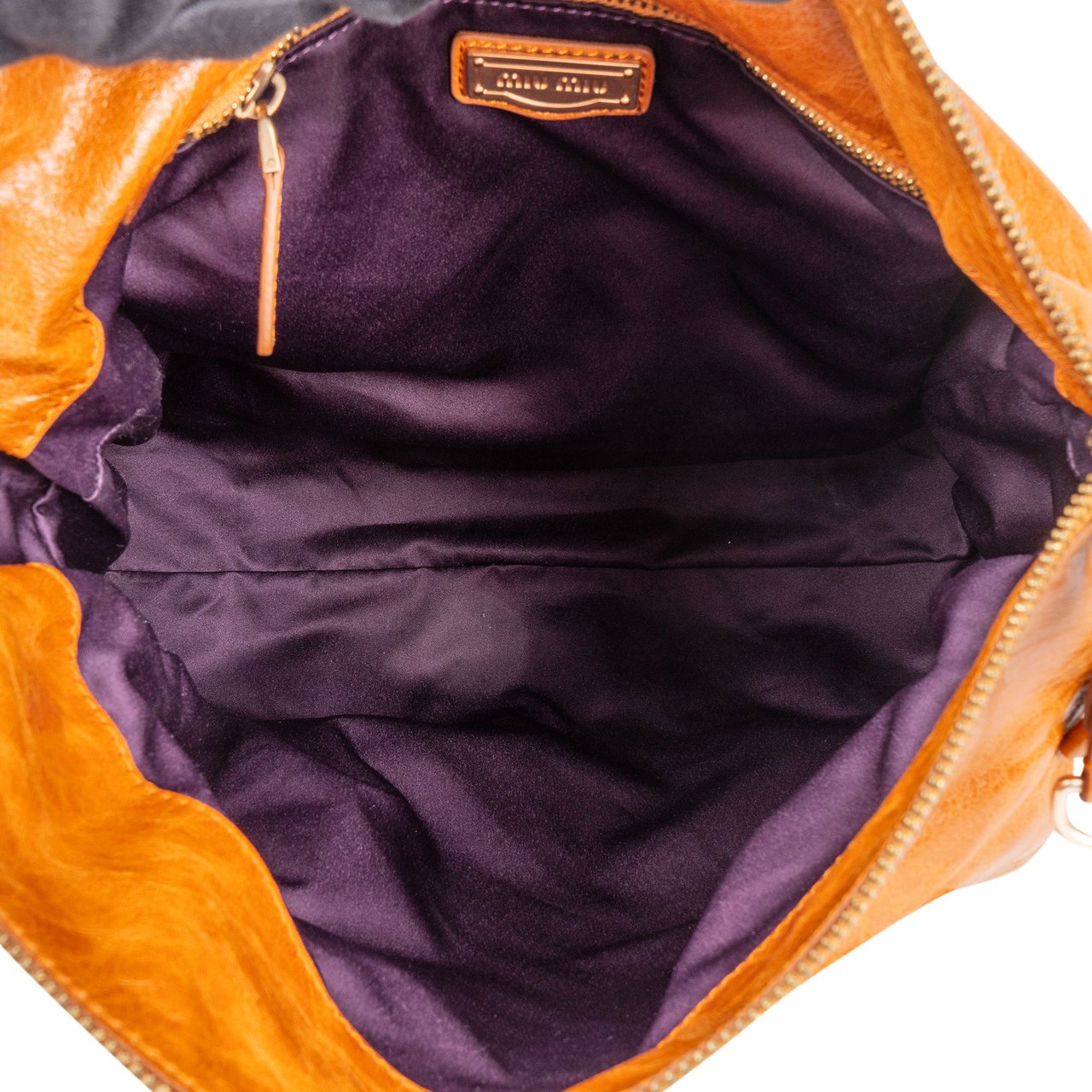 Miu Miu Miu Miu Vitello Lux Bow Satchel City Handbag Bruin