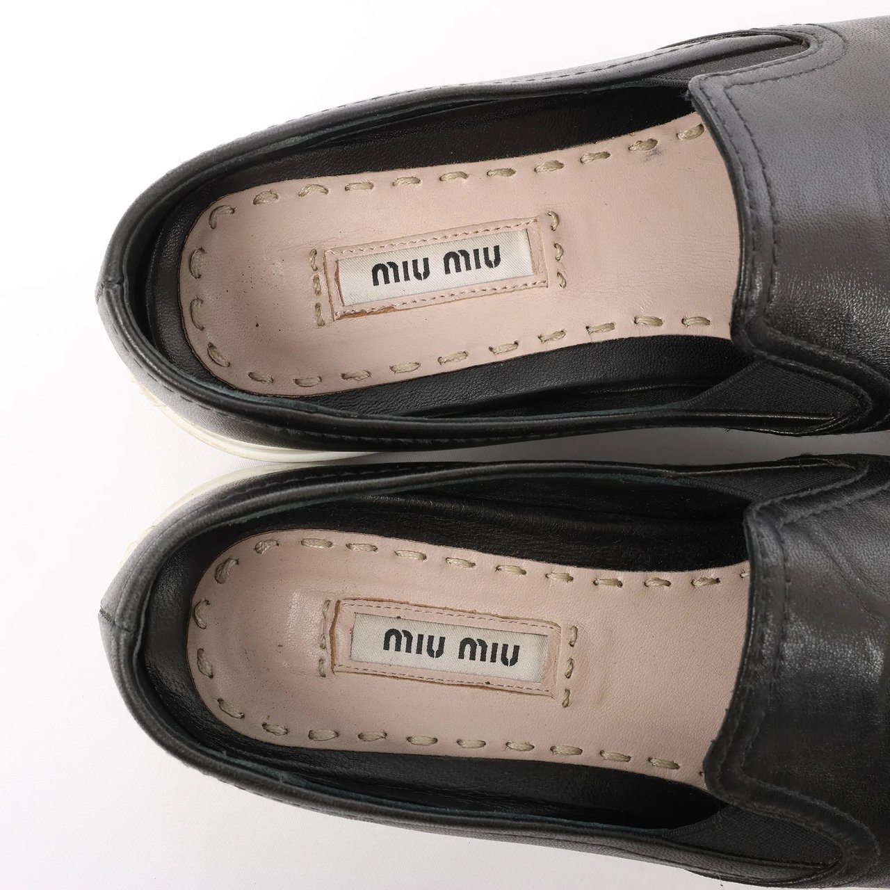 Miu Miu Miu Miu Leather Slip-on in Black 5S9010, Size 38.5 EU Divers
