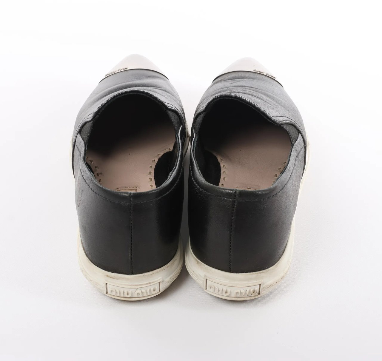 Miu Miu Miu Miu Leather Slip-on in Black 5S9010, Size 38.5 EU Divers