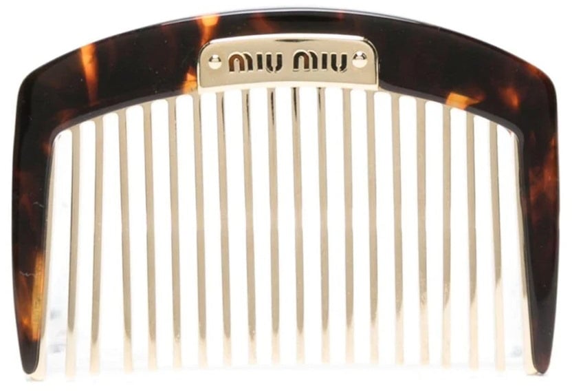 Miu Miu Miu Miu Hair Tortoiseshell Hair Comb Bruin
