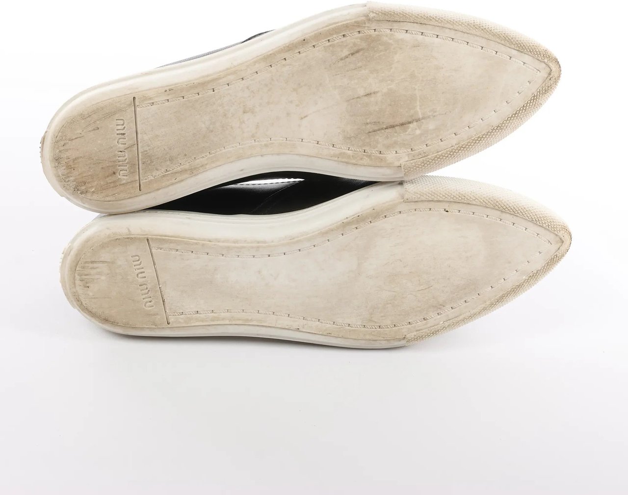 Miu Miu Leather Slip-on in Black 5S9010, Size 38.5 EU Divers