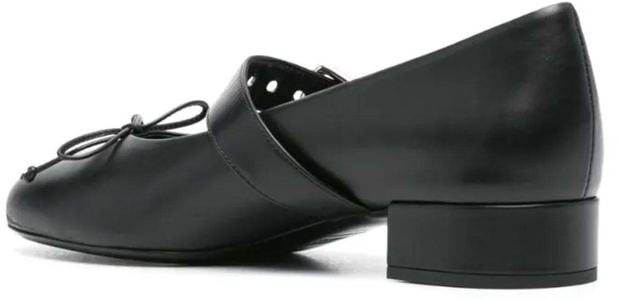 Miu Miu Miu Miu Leather Ballerina Pumps Zwart