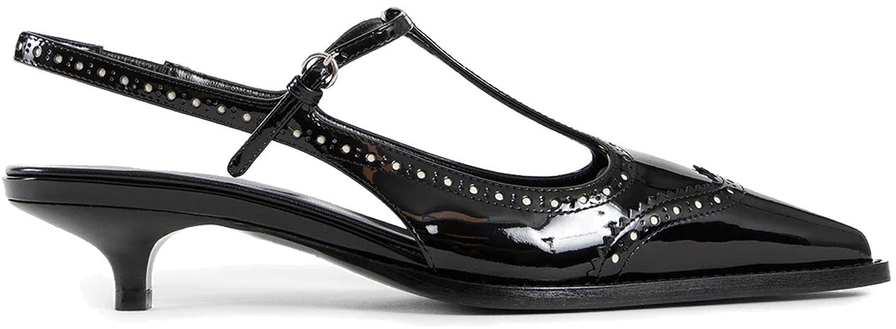 Miu Miu Miu Miu Leather Slingback Pumps Zwart