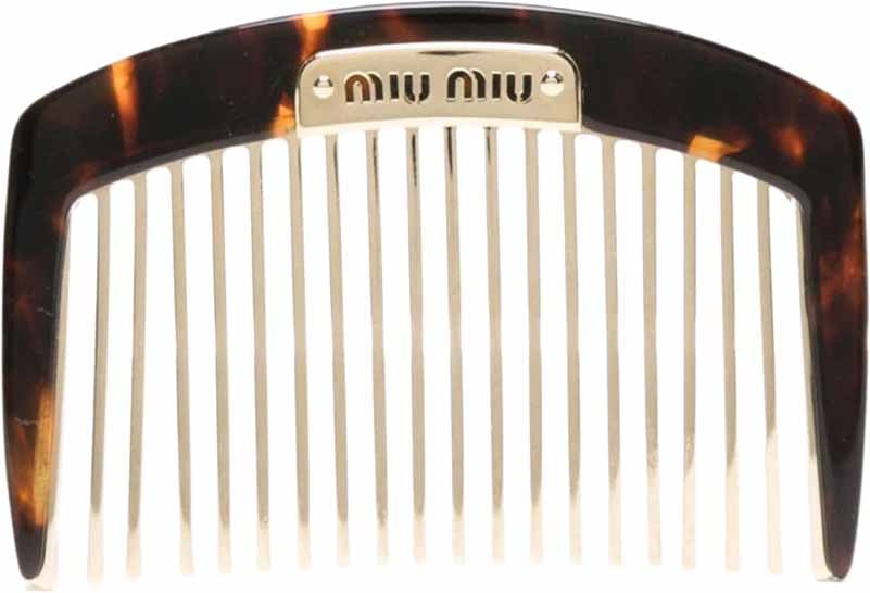 Miu Miu Miu Miu Hair Tortoiseshell Hair Comb Bruin