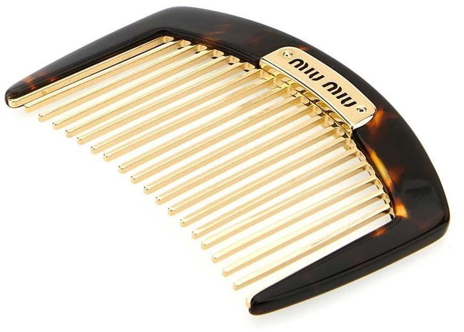 Miu Miu Miu Miu Hair Tortoiseshell Hair Comb Bruin