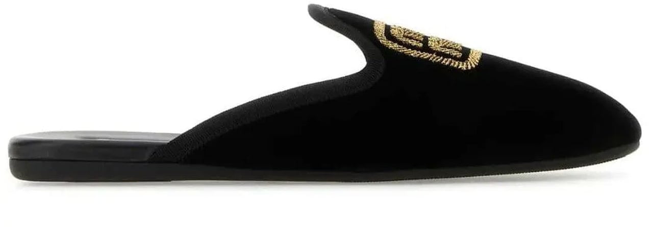 Miu Miu Miu Miu Logo Embroidered Slip-On Mules Zwart