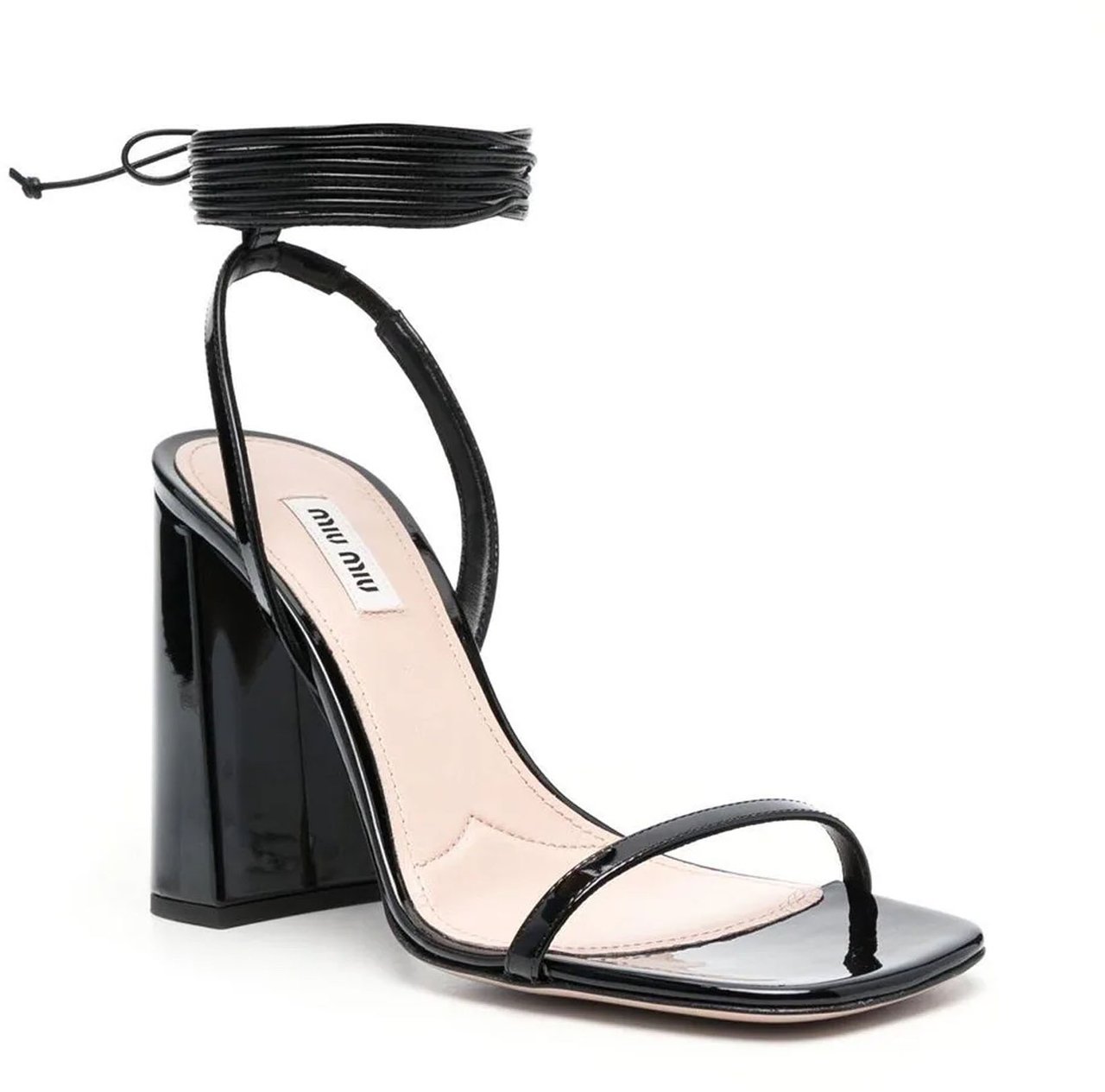 Miu Miu Miu Miu Leather Sandals Zwart
