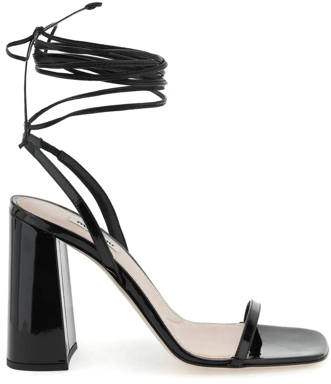 Miu Miu Miu Miu Leather Sandals Zwart