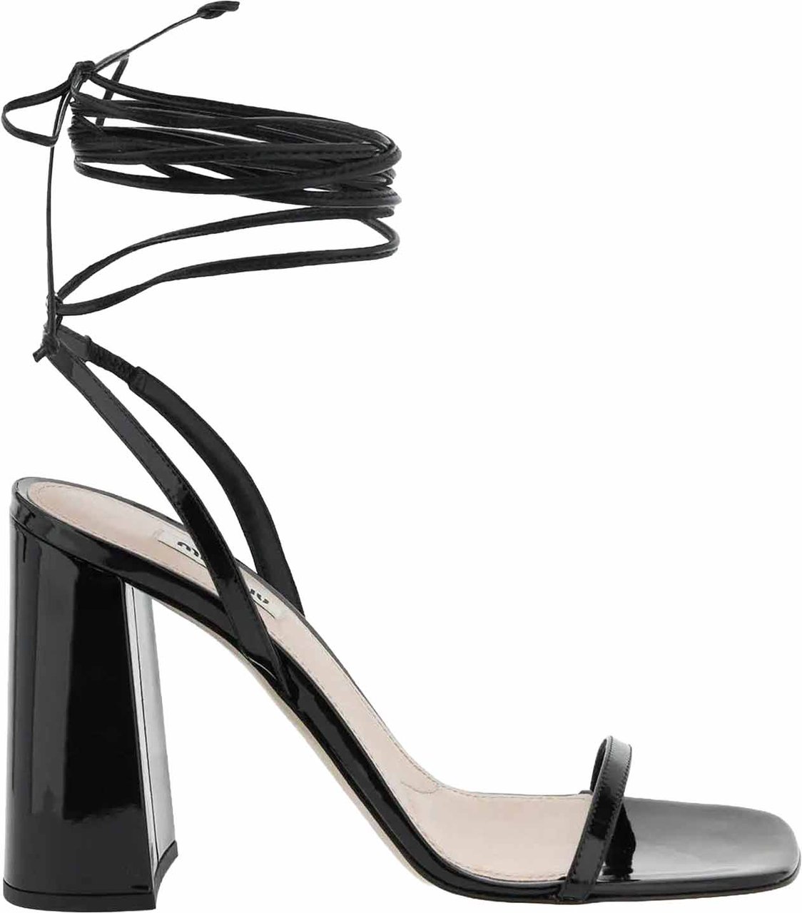 Miu Miu Miu Miu Leather Sandals Zwart