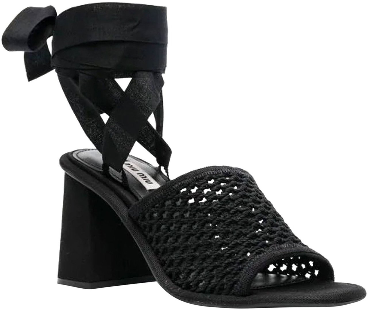 Miu Miu Miu Miu Macrame Sandals Zwart