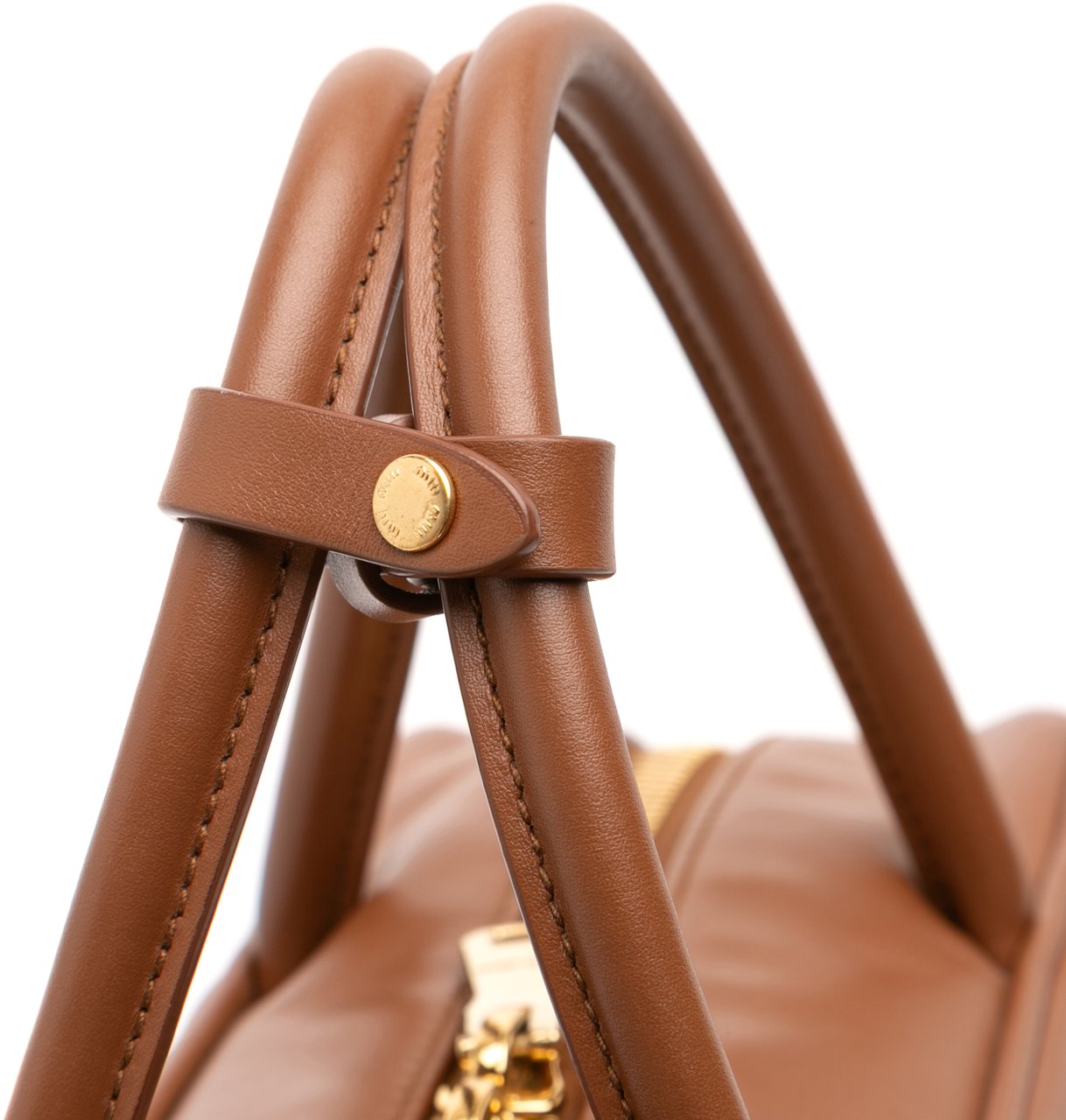 Miu Miu Large Soft Calf Softy Beau Top Handle Bag Bruin
