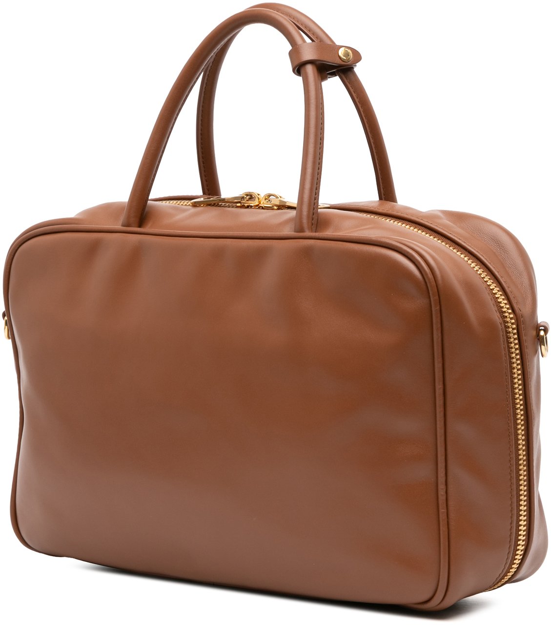 Miu Miu Large Soft Calf Softy Beau Top Handle Bag Bruin