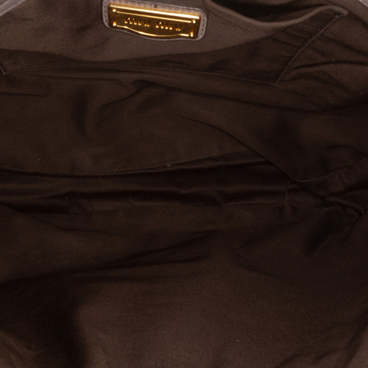 Miu Miu Matelasse Nappa Coffer Satchel Grijs